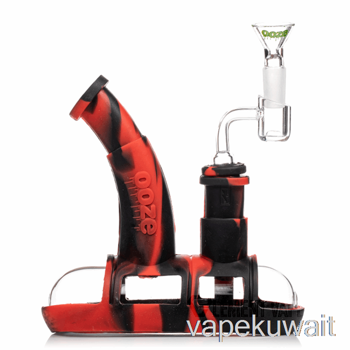 Ooze Steamboat سيليكون أنابيب المياه الحمم البركانية (أسود / أحمر) نظام جراب Vape